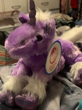 Fiesta Purple and White Unicorn Plush